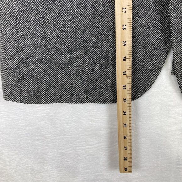 VTG Lands End Men 43L Gray Herringbone Tweed Lamb Wool Blazer Preppy College USA - Picture 10 of 11